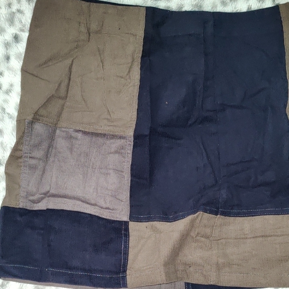 Love Riche Color Block Mini Pencil Skirt | Blue Brown Cargo Style | Boutique NWT - Picture 5 of 5